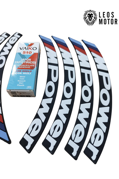 LEOS MOTOR ملصقات M POWER للدراجات النارية وإطارات السيارات - ملصقات منقوشة -...