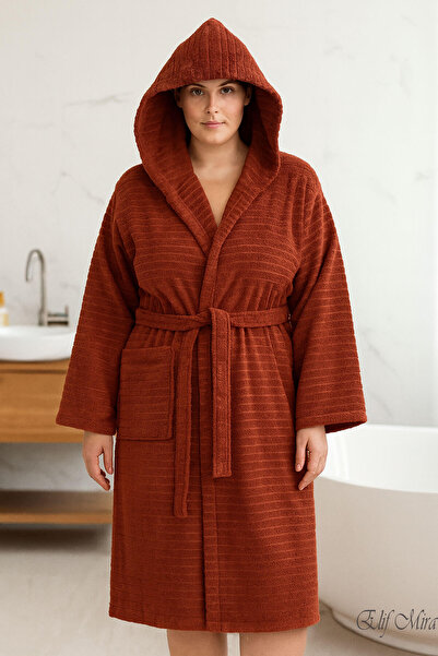 Elif Mira Художній бавовняний халат з капюшоном для чоловіків / жінок | Велик...
