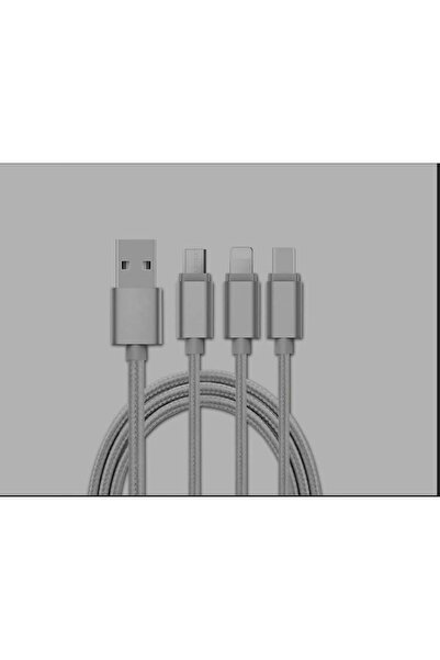 megashop1988 USB Cable 3in1 MICROUSB/IPHONE/TYPE C SILVER