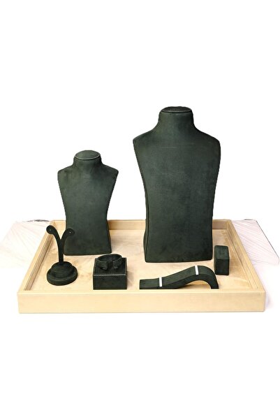 Lamsit Ibdaa Acrylic Jewellery Box with Leather Base & Necklace Display Stand...