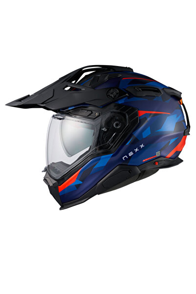 Nexx X.WED 3 TRAILMANIA MAT MAVİ-KIRMIZI MOTORSİKLET KASKI