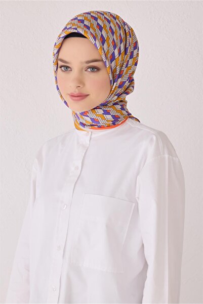 Belli Eșarfă de mătase cu model geometric 4052D (Twill)-80