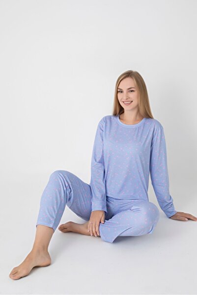 Silona Homewear Set de pijamale Blue Love Heart