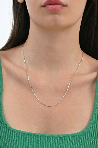 Söğütlü Silver 925 Ayar Gümüş Zincir Zarif Aynalı Zincir Kolye Günlük ve Şık Kullanım