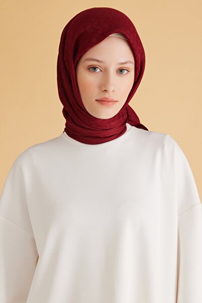 Belli GEOMETRİK DESEN VEYRA BORDO EŞARP 1