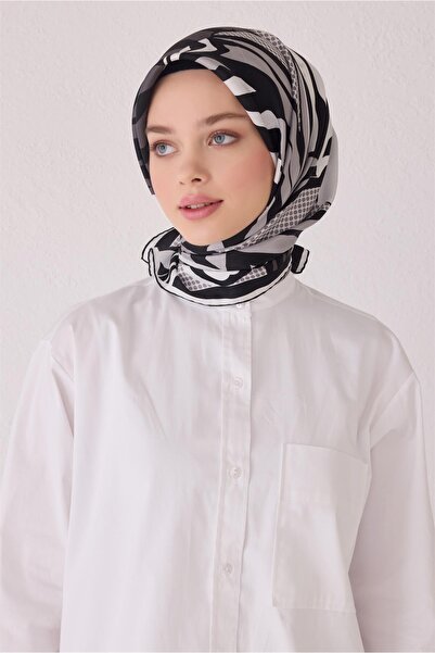 Belli وشاح حريري بنمط هندسي 4047D (تويل)-85