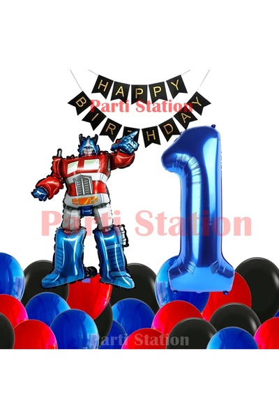 Parti Station مجموعة بالونات عيد الميلاد الأول لشخصية ترانسفورمرز أوبتيموس بر...
