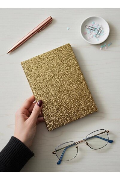 Adalinhome Caiet cu dungi strălucitoare – Jurnal și blocnotes / 14x20 cm/ 168 coli