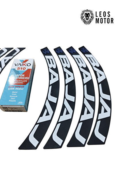 LEOS MOTOR ملصقات نافرة لدراجات باجاج النارية وإطارات السيارات - 8 قطع + طقم لصق