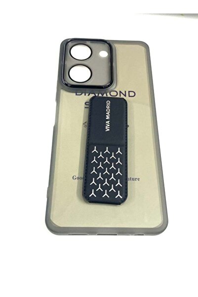 Generic غطاء حماية Viva Madrid لهاتف Vivo Y27 5G مع مقبض مغناطيسي أسود/شفاف