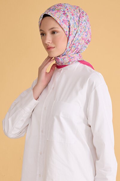 Belli Eșarfă roz NOVA cu model floral 1006