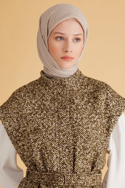 Belli GEOMETRİK DESEN VEYRA KREM EŞARP 2