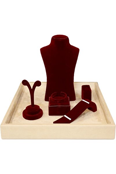 Lamsit Ibdaa Acrylic Jewellery Box with Leather Base & Necklace Display Stand...