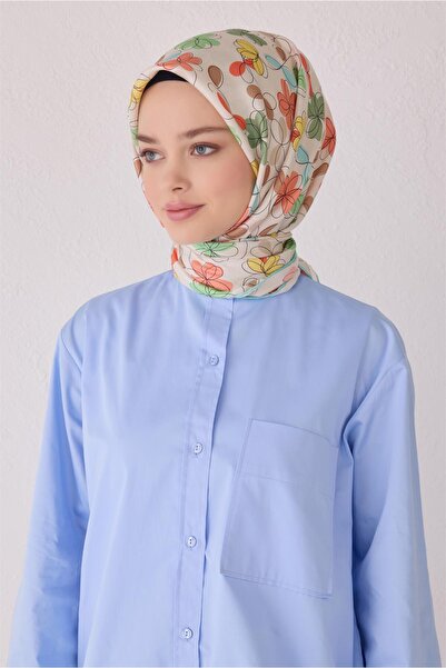Belli Eșarfă de mătase cu model floral 4045D (Twill)-84