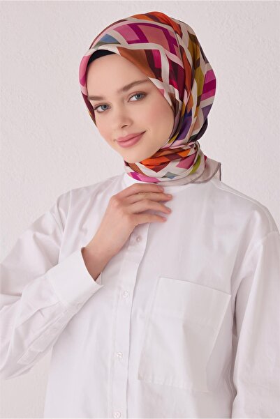 Belli Eșarfă de mătase cu model geometric 4051D (Twill)-06