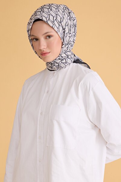 Belli GEOMETRİK DESEN NOVA SİYAH BEYAZ EŞARP 1014