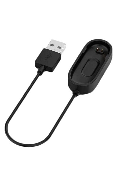 Generic شواحن مغناطيسية USB لسوار شاومي مي باند 4 مقاس 20 سم، أسود/فضي
