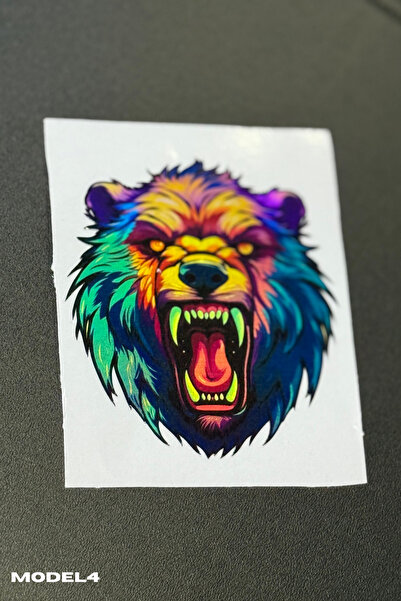 Banxtre Motor-Araba-Laptop için Hologramlı Ayı Sticker (7CMX8CM) 1 Adet (Mode...