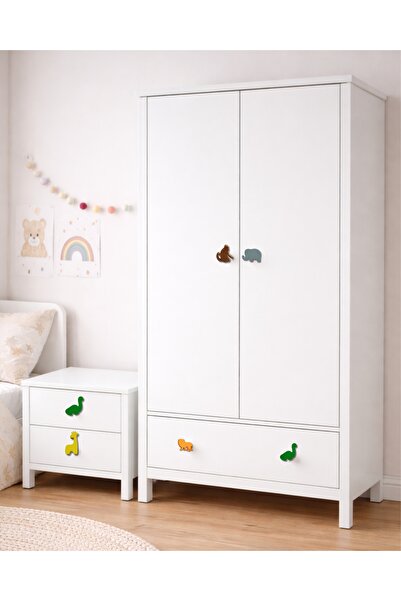 EBNA 5-Piece Children's Room Drawer Handle with Safari Animals Figures – Deco...