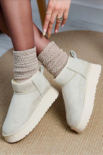 Shero shoes KADIN İÇİ KÜRKLÜ KALIN TABANLI KISA BOT