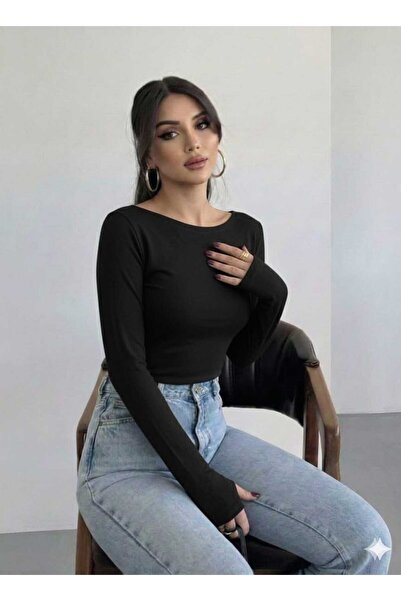 Enga Vera Γυναικείο ύφασμα με λαιμόκοψη καγιάκ ελαστικό ύφασμα με μακρυμάνικο κορδόνι με βασική εφαρμογή καθημερινής κομψής ενδυμασίας