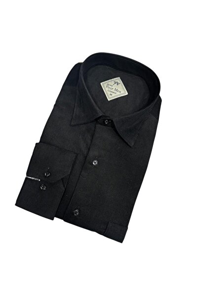 GÖMLEK GALERİSİ Classic Wide Cut Corded Fabric Velvet Men's Shirt