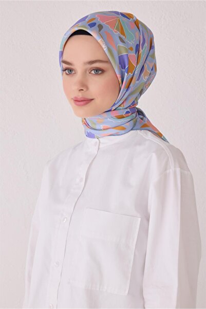 Belli Eșarfă de mătase cu model floral 4049D (Twill)-04