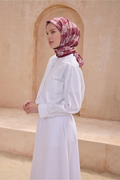 Belli GEOMETRİK DESEN PREMIUM SOFT BORDO EŞARP 14