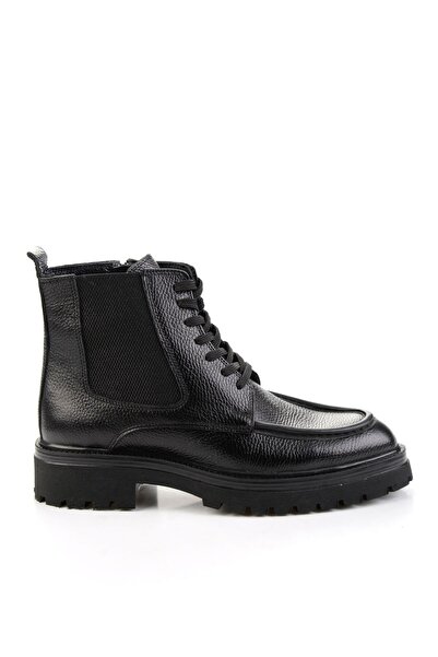 Bambi Siyah Hakiki Deri Erkek Bot & Bootie E02401070240