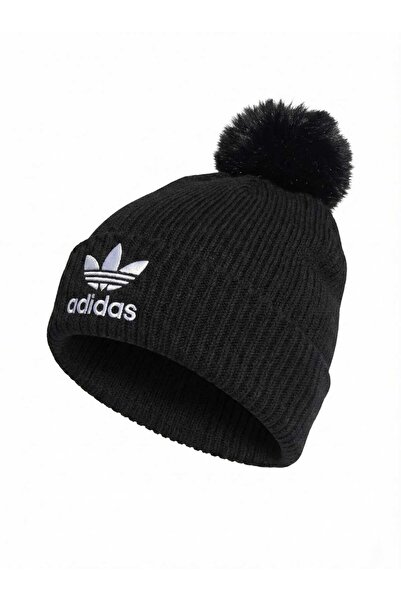 adidas Beanie with Embroidered 'Peak' Logo, Black, One Size