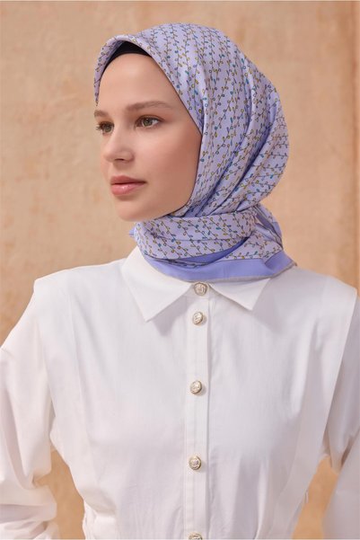 Belli Flower Pattern Silk Scarf 4128D Twill