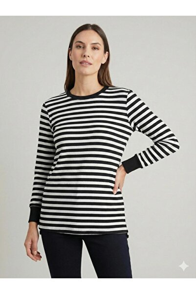 F&D Tekstil Women's Mother Striped Twist Tunic