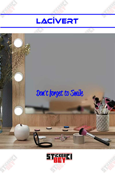 STİCKERCI BEY Dont Forget to Smile Mirror Glass Motivation and Good Morning S...