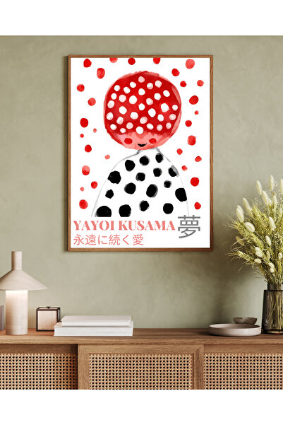 woodhomeworks Tek Parça Salon Ofis Dekor Tablo yayoı kusama