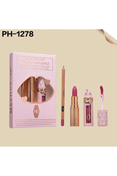 MAYDREAM Night Whispers Lip Kit – Liner + Lipstick + Gloss