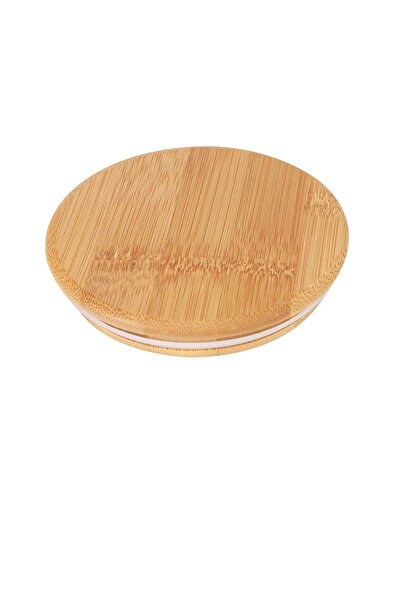 naturelove 8 cm Round Bamboo Jar Lid - Airtight Wooden Replacement Lid for Gl...