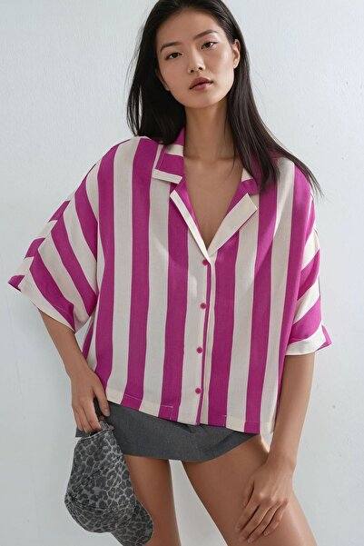 Hiccup Busem Relaxed Fit Striped Button down Shirt