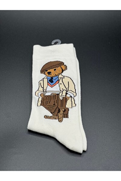 BZN 1-Pack Teddy Bear Patterned Teddy Bear Model Socks