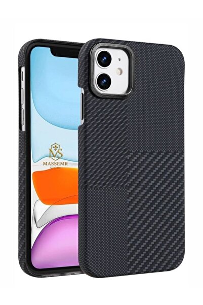 Massemr غطاء Apple iPhone 11 Carbon MagSafe، غطاء مغناطيسي قوي ورفيع ممتص للص...