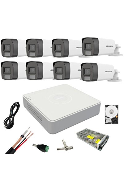 Hikvision Kit de supraveghere cu 8 camere, lumină dublă, 5 MP