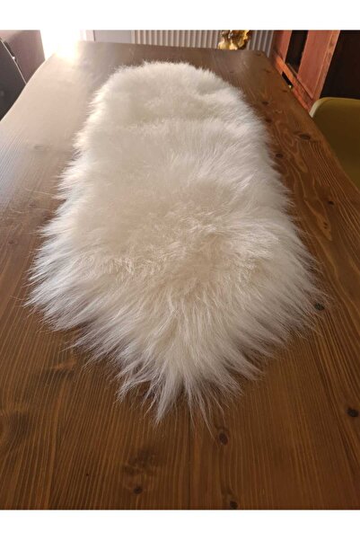 KNC EXCLUSİVE CLASSİC Cream Fur Plush Tablecloth Stylish Decorative Luxurious Elegant Modern Decorative Runner.
