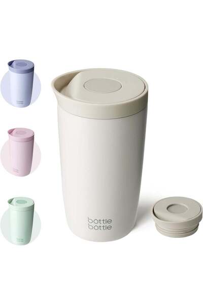 Generic Insulated Stainless Steel Travel Mug, 350ml Capacity, Coffee Cup with Push Button, Lid Keeps Cold an