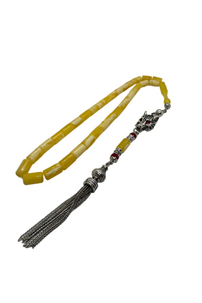 EnazStore Special Design Wolf Head Tasseled Beirut Drop Amber