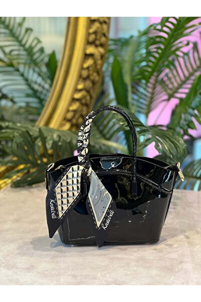 KRISTE BELL - FULAR DETAYLI RUGAN SİYAH ÇANTA