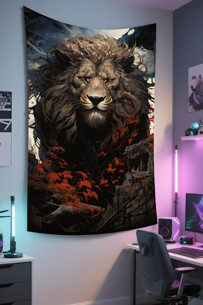 RUGRUMBA غطاء جداري للاعبين، بلايستيشن إكس بوكس ​​– موضوع حيواني، قماش عالي الجودة، سجادة جدارية