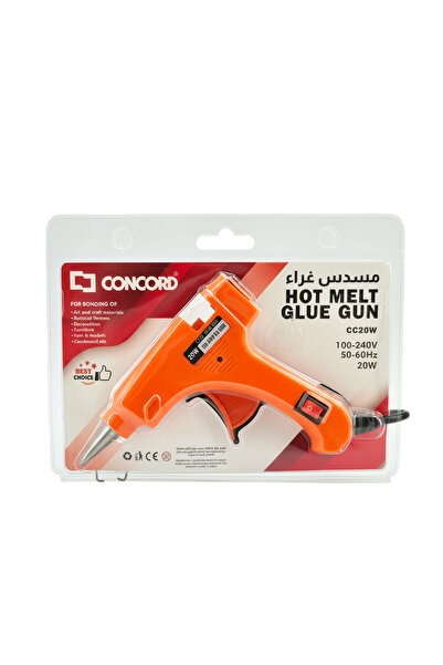 Concord Glue Gun 20W, High Temperature, Electric Adhesive Tool - Orange