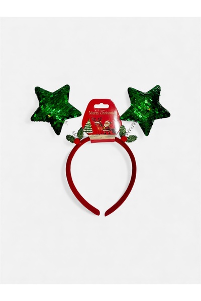 PARTİSERÜVENİ تاج رأس لعيد الميلاد مزين بالترتر الأخضر اللامع