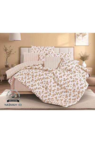 Red Rose Nasma double bedsheet set made of 100% cotton for those seeking comfortable sleep. 230x250