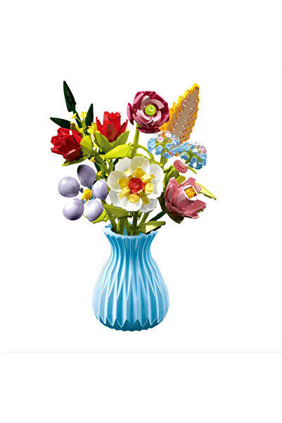MEGA Flowers 680 parça Yapı Oyuncak Tarzı Çiçek Buketi Seti–Saksılı