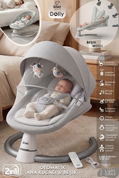 Kiwi Dolly 2in1 Otomatik Sallanan Kademe Ayarlı Beşik ve Anakucağı